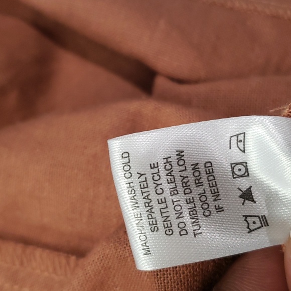 Linen Brown Shorts with belt - Picture 11 of 12